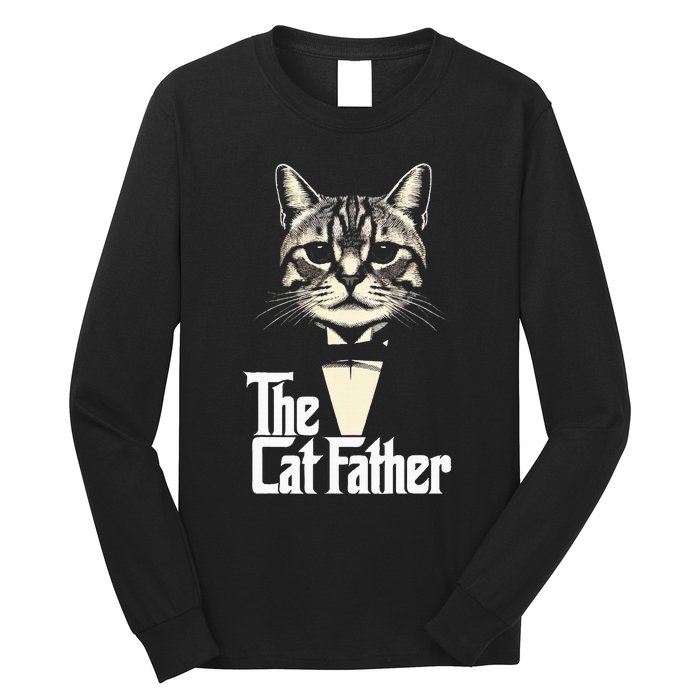 Cat Lover Gifts Funny The Catfather Cat Dad Long Sleeve Shirt