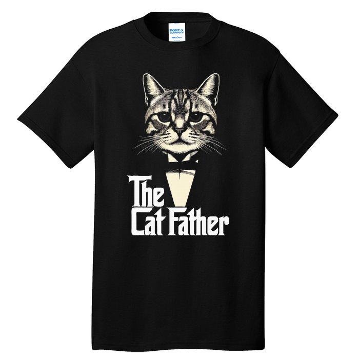 Cat Lover Gifts Funny The Catfather Cat Dad Tall T-Shirt