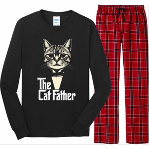 Cat Lover Gifts Funny The Catfather Cat Dad Long Sleeve Pajama Set