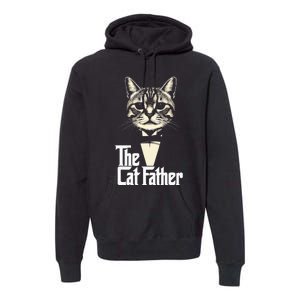 Cat Lover Gifts Funny The Catfather Cat Dad Premium Hoodie