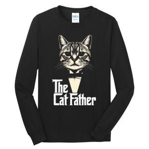 Cat Lover Gifts Funny The Catfather Cat Dad Tall Long Sleeve T-Shirt