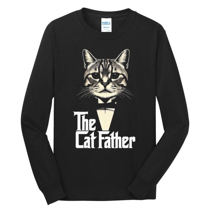 Cat Lover Gifts Funny The Catfather Cat Dad Tall Long Sleeve T-Shirt