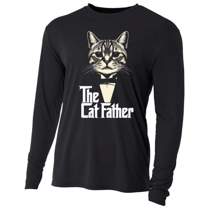 Cat Lover Gifts Funny The Catfather Cat Dad Cooling Performance Long Sleeve Crew