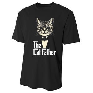 Cat Lover Gifts Funny The Catfather Cat Dad Performance Sprint T-Shirt