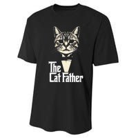 Cat Lover Gifts Funny The Catfather Cat Dad Performance Sprint T-Shirt