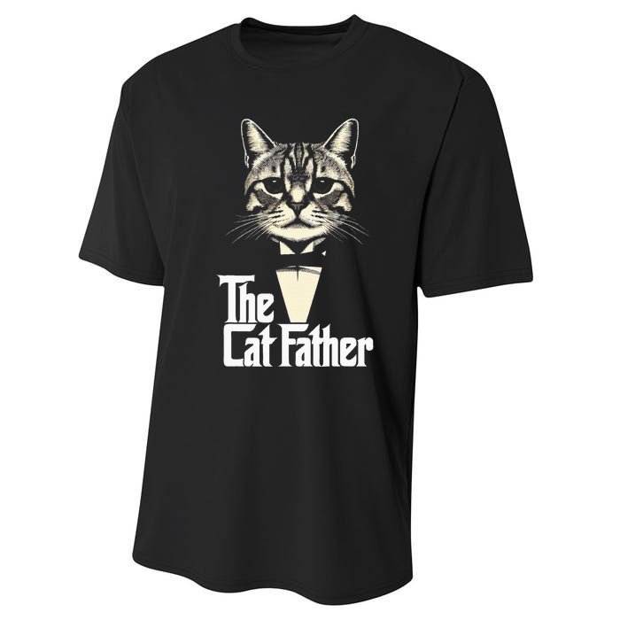 Cat Lover Gifts Funny The Catfather Cat Dad Performance Sprint T-Shirt