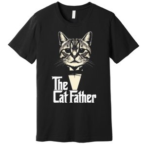 Cat Lover Gifts Funny The Catfather Cat Dad Premium T-Shirt