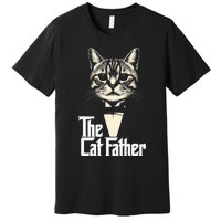 Cat Lover Gifts Funny The Catfather Cat Dad Premium T-Shirt