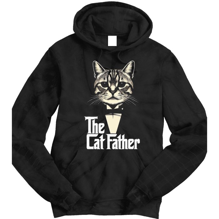 Cat Lover Gifts Funny The Catfather Cat Dad Tie Dye Hoodie