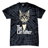 Cat Lover Gifts Funny The Catfather Cat Dad Tie-Dye T-Shirt