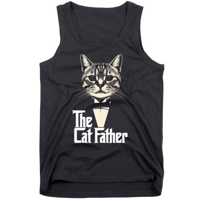 Cat Lover Gifts Funny The Catfather Cat Dad Tank Top