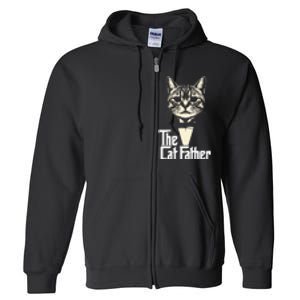 Cat Lover Gifts Funny The Catfather Cat Dad Full Zip Hoodie