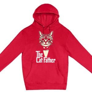 Cat Lover Gifts Funny The Catfather Cat Dad Premium Pullover Hoodie