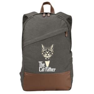 Cat Lover Gifts Funny The Catfather Cat Dad Cotton Canvas Backpack