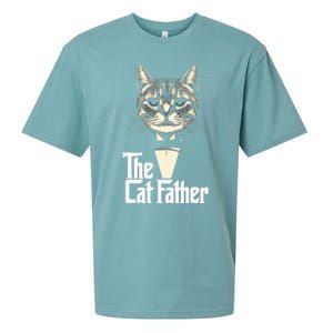 Cat Lover Gifts Funny The Catfather Cat Dad Sueded Cloud Jersey T-Shirt