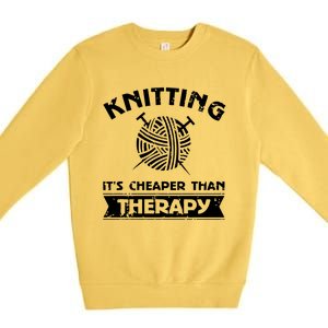 Crocheting Lover Gift Crocheting Funny Knitting Cool Gift Premium Crewneck Sweatshirt