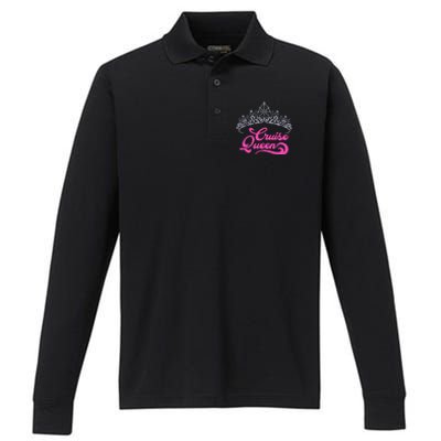 Cruising Lover Gift  Cruise Queen Performance Long Sleeve Polo