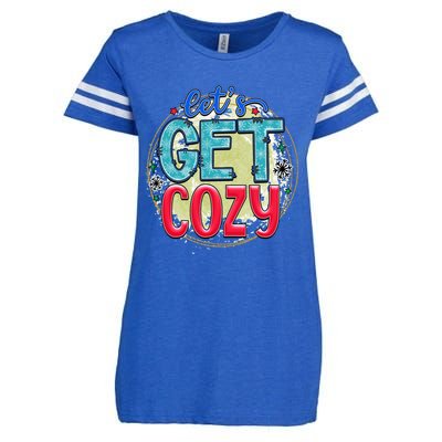 Christmas LetS Get Cozy Winter Season Holiday Meaningful Gift Enza Ladies Jersey Football T-Shirt