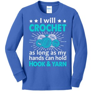 Crocheting Lover Gift Crocheting Funny Yarn Great Gift Kids Long Sleeve Shirt