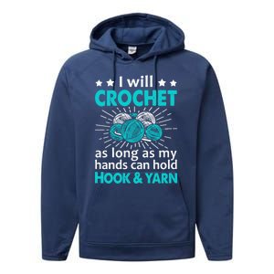 Crocheting Lover Gift Crocheting Funny Yarn Great Gift Performance Fleece Hoodie