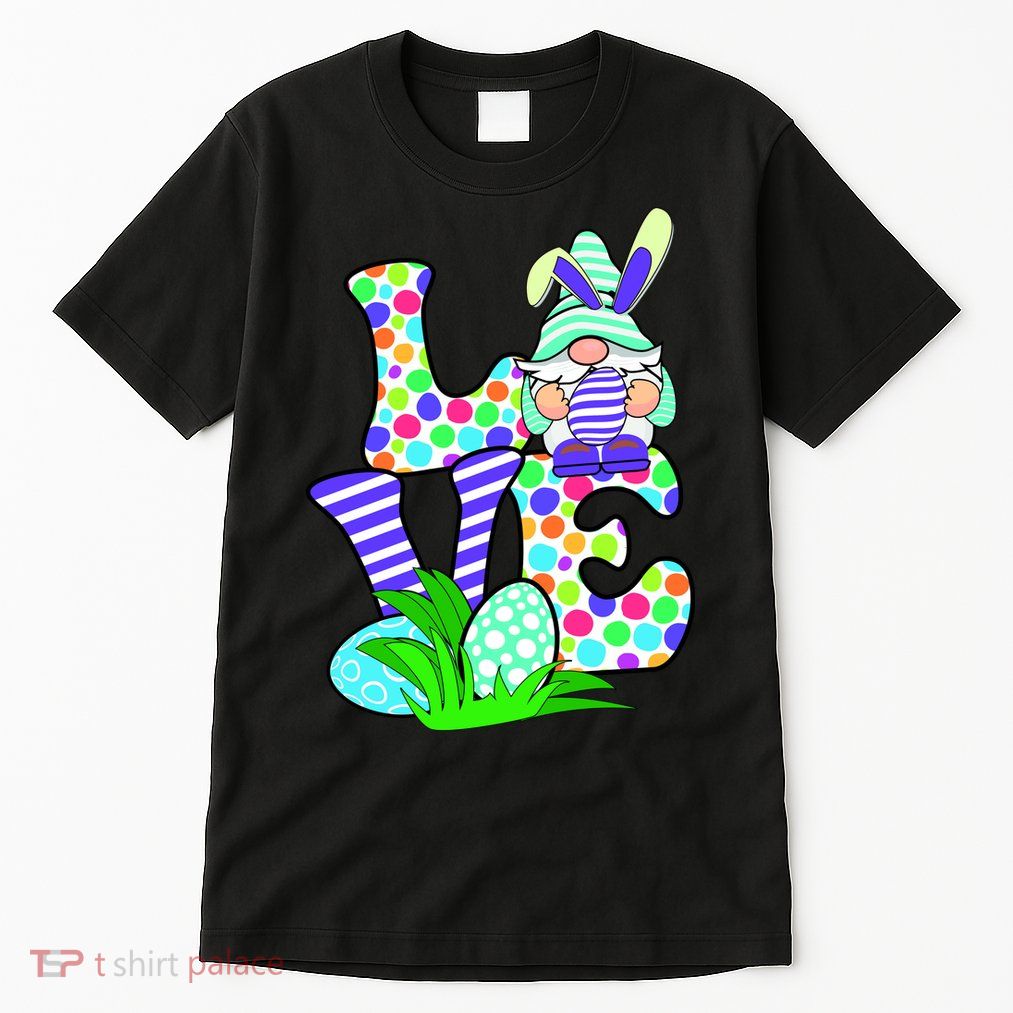 Cute Love Gnome Easter Egg Hunting Bunny Tall T-Shirt
