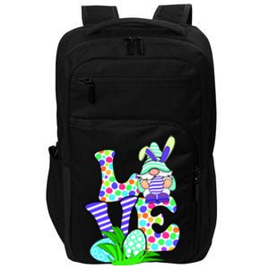 Cute Love Gnome Easter Egg Hunting Bunny Impact Tech Backpack