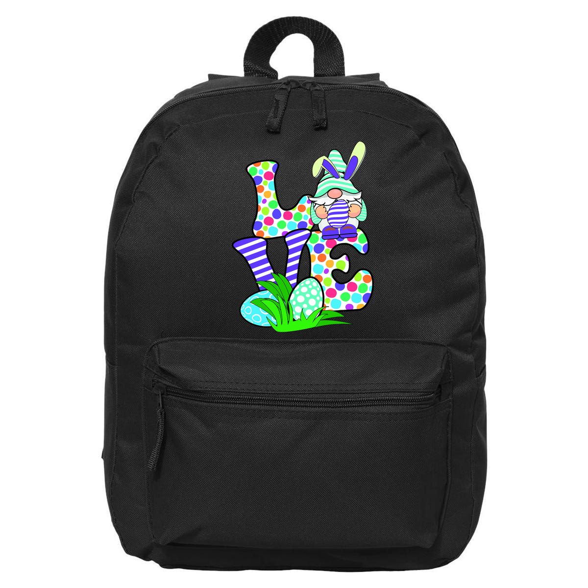 Cute Love Gnome Easter Egg Hunting Bunny 16 in Basic Backpack