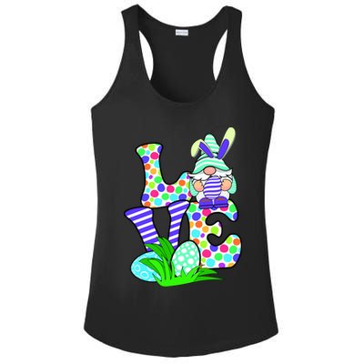 Cute Love Gnome Easter Egg Hunting Bunny Ladies PosiCharge Competitor Racerback Tank