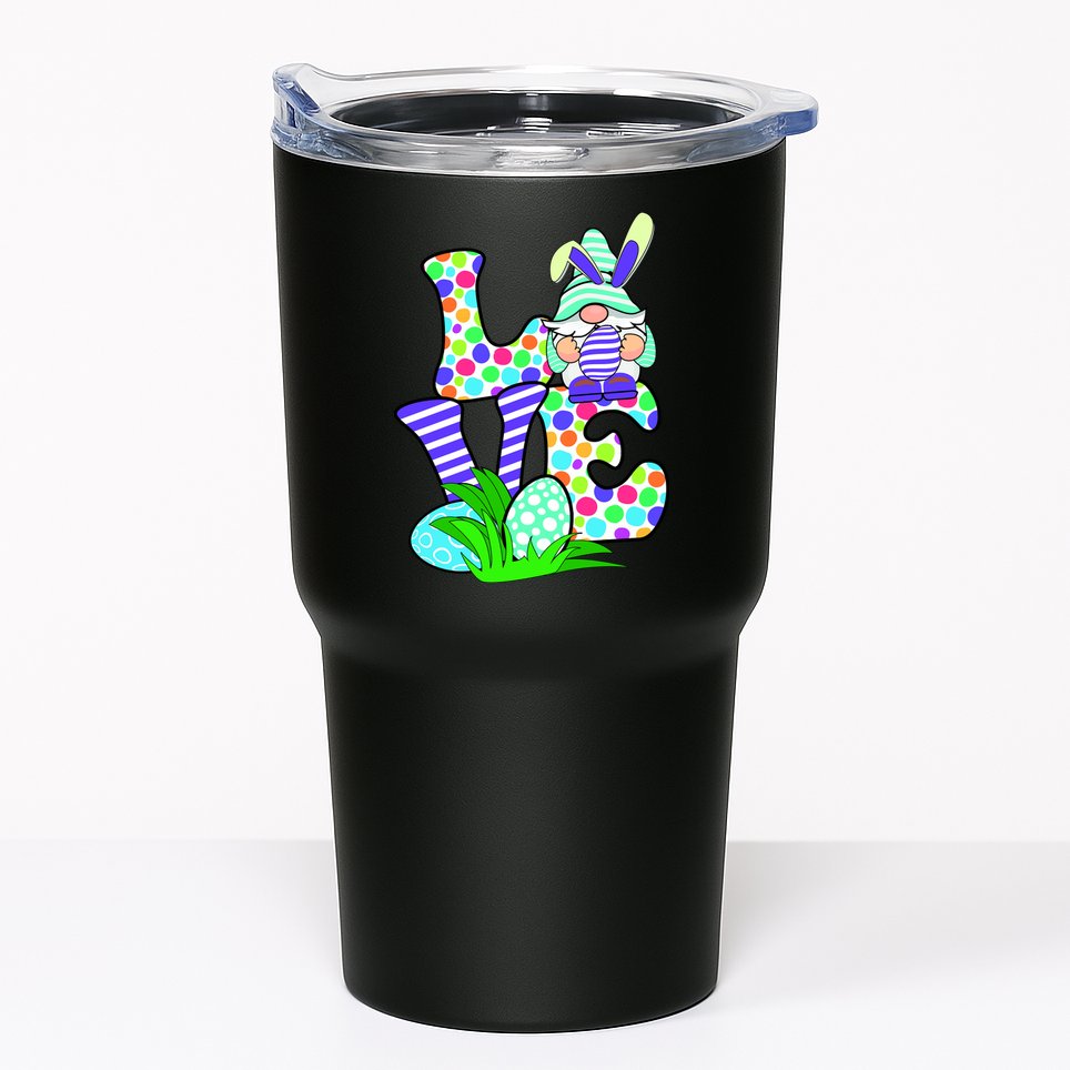 Cute Love Gnome Easter Egg Hunting Bunny Tumbler