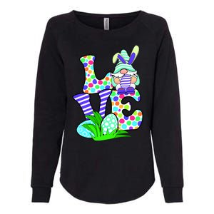 Cute Love Gnome Easter Egg Hunting Bunny Womens California Wash Sweatshirt