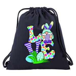 Cute Love Gnome Easter Egg Hunting Bunny Drawstring Bag