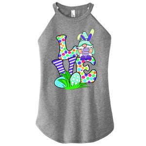 Cute Love Gnome Easter Egg Hunting Bunny Women's Perfect Tri Rocker Tank