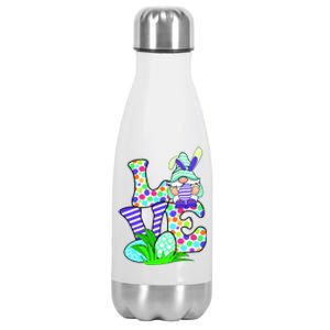 Cute Love Gnome Easter Egg Hunting Bunny Stainless Steel Insulated Water Bottle