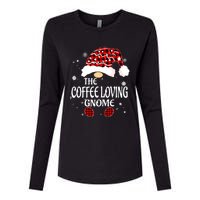 Coffee Loving Gnome Christmas Buffalo Plaid Family Matching Womens Cotton Relaxed Long Sleeve T-Shirt