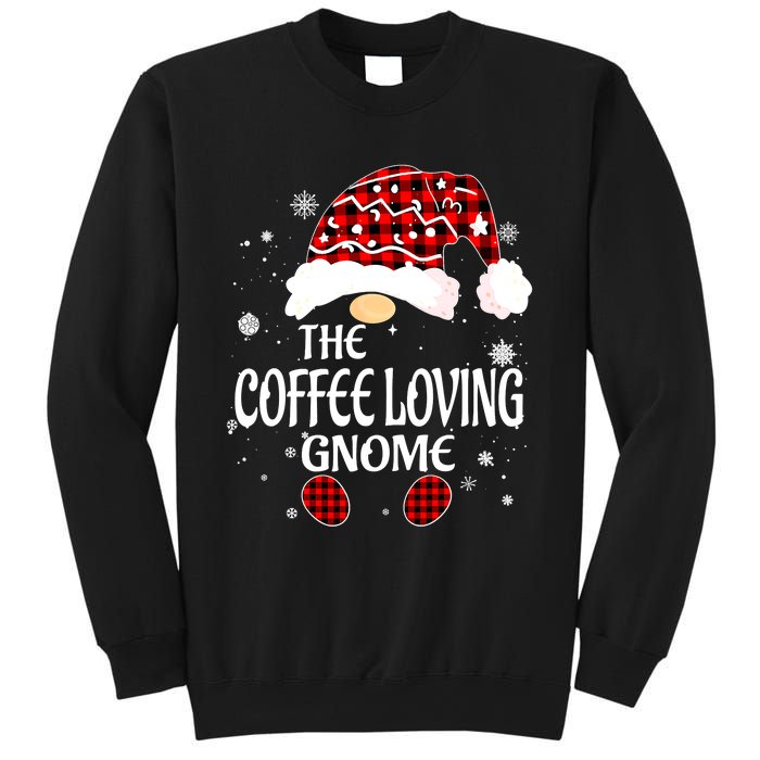 Coffee Loving Gnome Christmas Buffalo Plaid Family Matching Sweatshirt