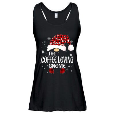 Coffee Loving Gnome Christmas Buffalo Plaid Family Matching Ladies Essential Flowy Tank