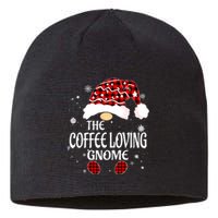 Coffee Loving Gnome Christmas Buffalo Plaid Family Matching Sustainable Beanie