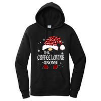 Coffee Loving Gnome Christmas Buffalo Plaid Family Matching Women's Pullover Hoodie