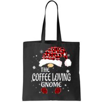 Coffee Loving Gnome Christmas Buffalo Plaid Family Matching Tote Bag