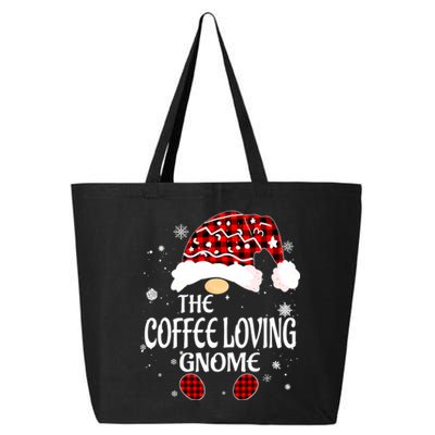 Coffee Loving Gnome Christmas Buffalo Plaid Family Matching 25L Jumbo Tote