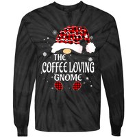 Coffee Loving Gnome Christmas Buffalo Plaid Family Matching Tie-Dye Long Sleeve Shirt