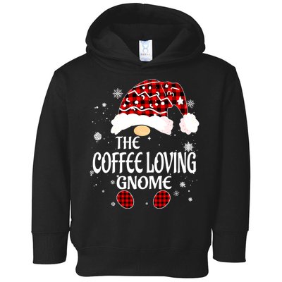 Coffee Loving Gnome Christmas Buffalo Plaid Family Matching Toddler Hoodie