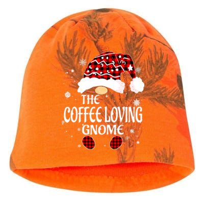 Coffee Loving Gnome Christmas Buffalo Plaid Family Matching Kati - Camo Knit Beanie