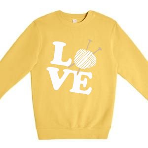 Crocheting Lover Gift Crocheting Love Sewing Gift Premium Crewneck Sweatshirt