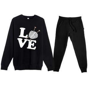 Crocheting Lover Gift Crocheting Love Sewing Gift Premium Crewneck Sweatsuit Set