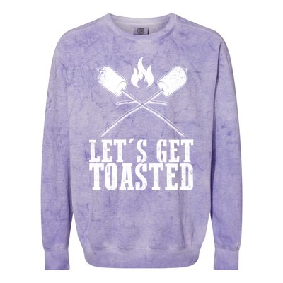 Cute Lets Get Toasted Funny Camping Gift Humor Camp Smores Gift Colorblast Crewneck Sweatshirt