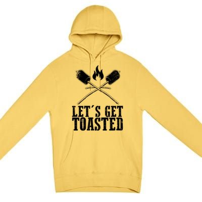 Cute Lets Get Toasted Funny Camping Gift Humor Camp Smores Gift Premium Pullover Hoodie