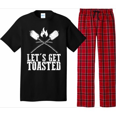 Cute Lets Get Toasted Funny Camping Gift Humor Camp Smores Gift Pajama Set