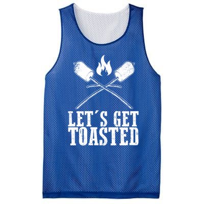 Cute Lets Get Toasted Funny Camping Gift Humor Camp Smores Gift Mesh Reversible Basketball Jersey Tank