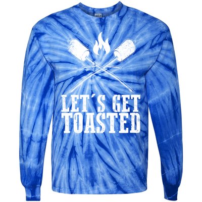 Cute Lets Get Toasted Funny Camping Gift Humor Camp Smores Gift Tie-Dye Long Sleeve Shirt